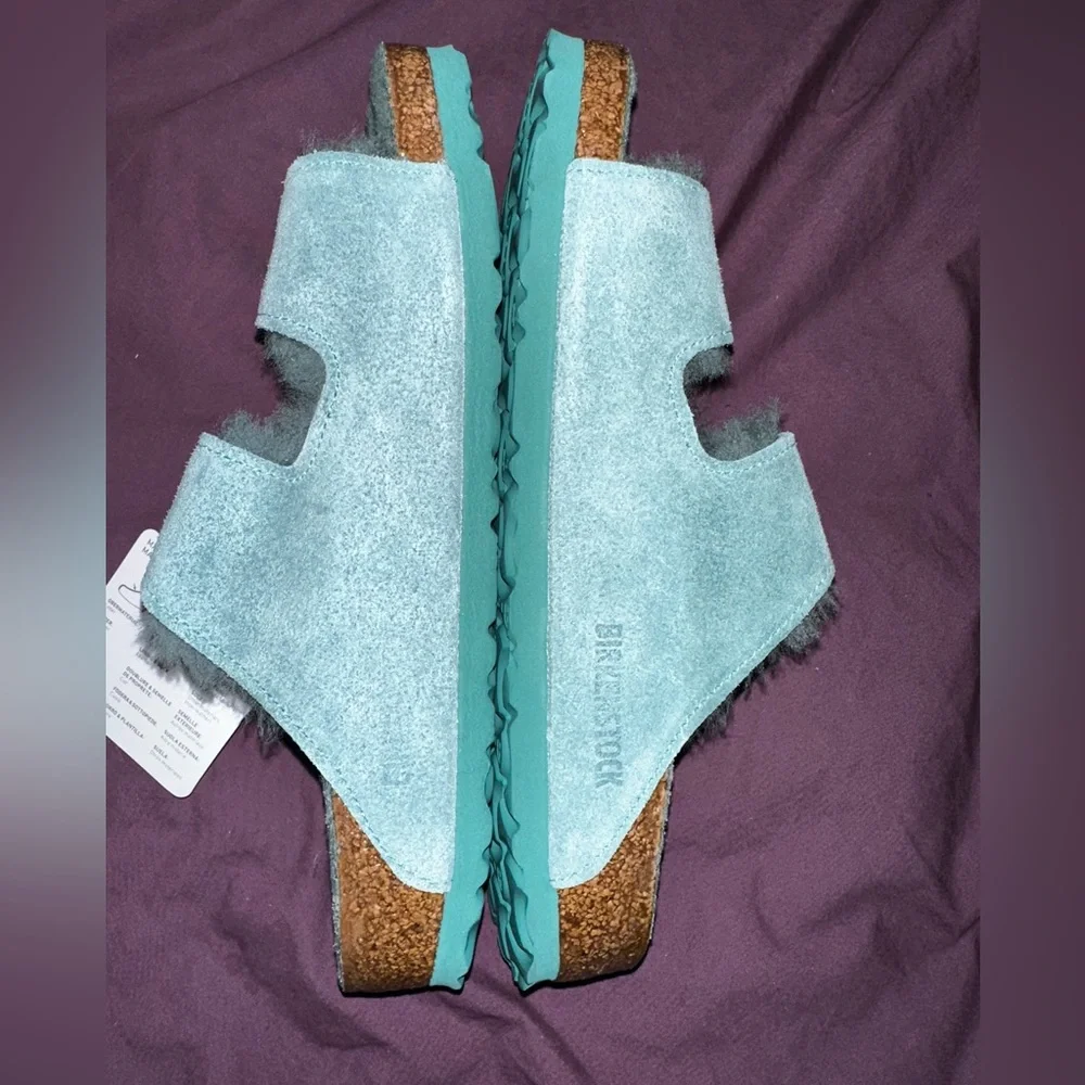 Birkenstock Arizona Shearling teal size 38 - Picture 2 of 4
